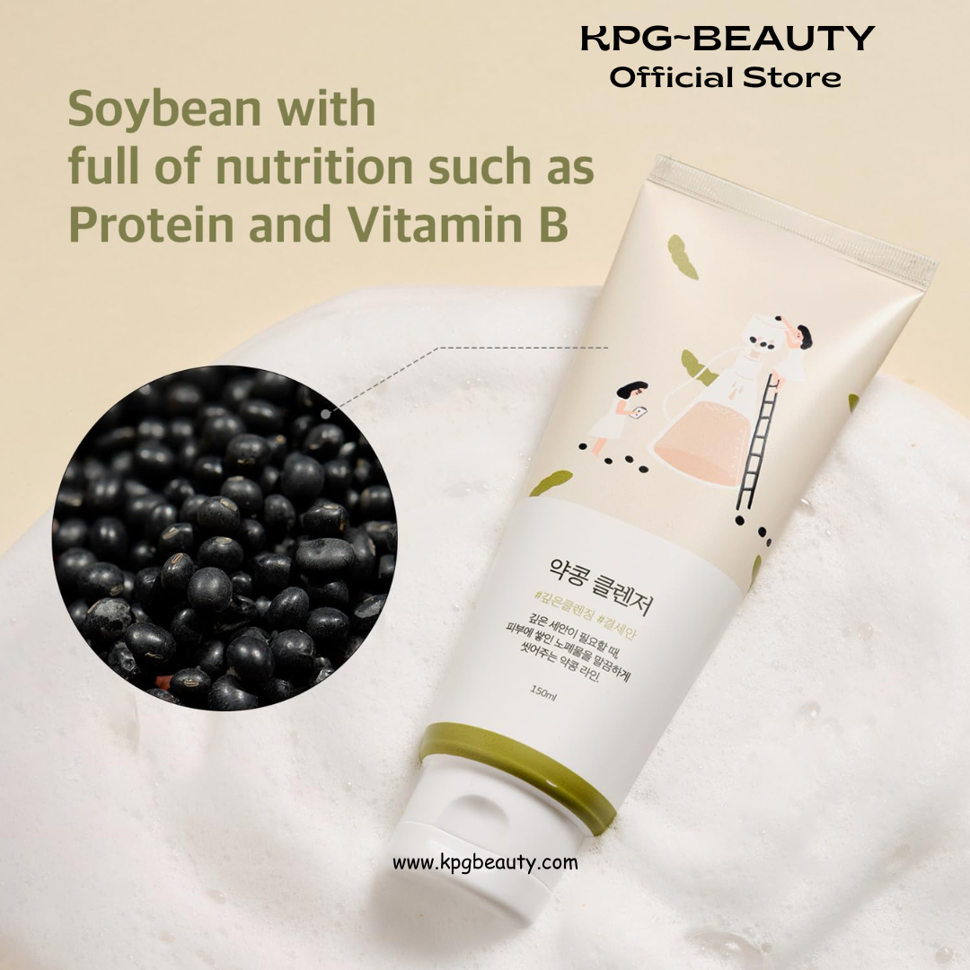 ROUND LAB Soybean Nourishing Cleanser | Scrub foam cleanser, Gentle exfoliation, Remove blackheads and excess sebum, a potent plant-derived ingredient (5.07fl.oz) Round Lab