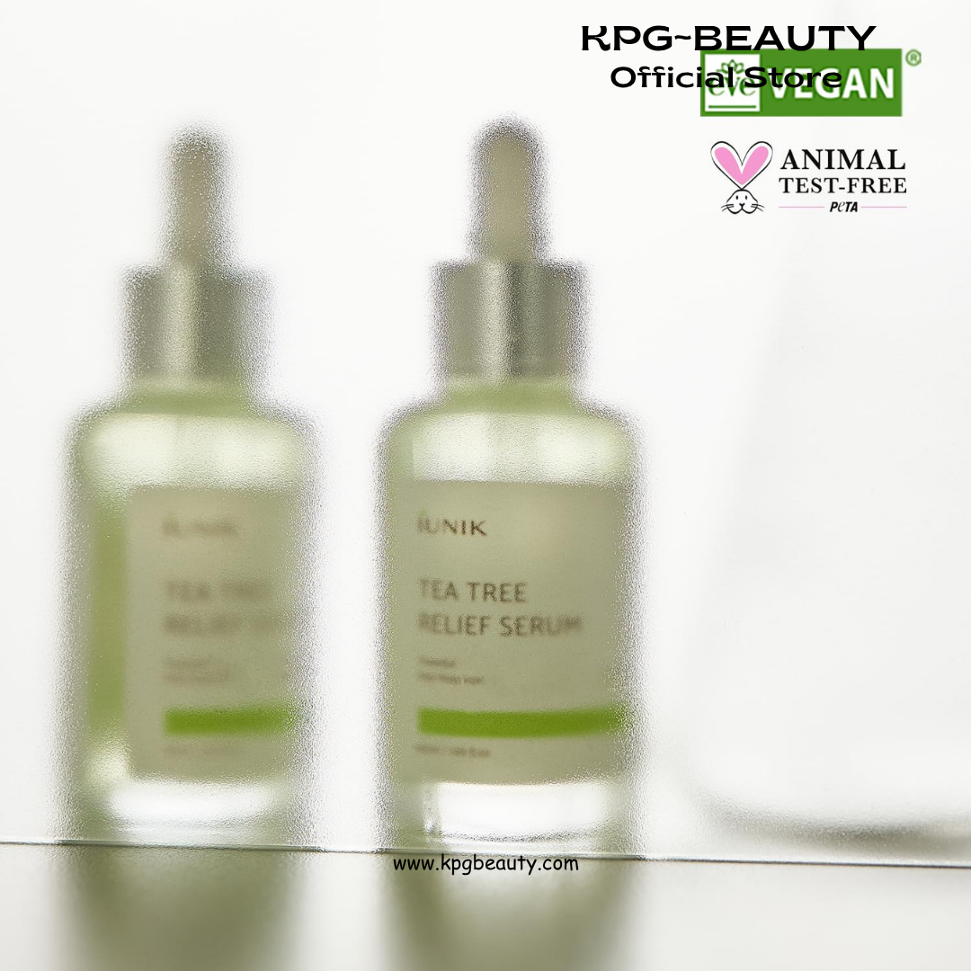 IUNIK Tea Tree Relief Serum – Tea Tree & Centella Asiatica Lightweight Vegan Ampoule for Soothing, Calming & Oil Balance, Korean Skincare for Acne-Prone Skin, 50ml IUNIK