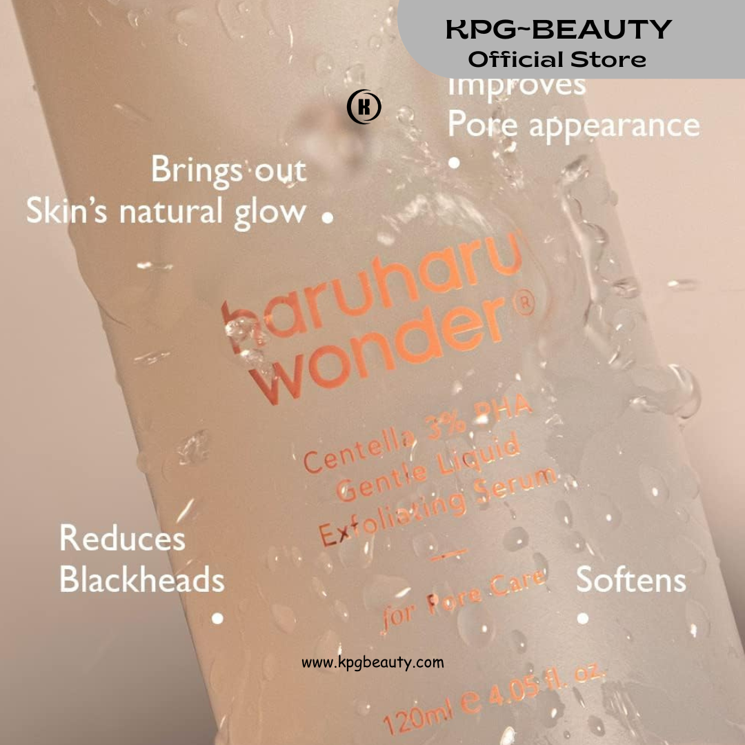 haruharu wonder Centella 3% PHA Gentle Liquid Exfoliating Serum 4.06 fl oz, Gentle Exfoliator, Formula for Sensitive Skin, Glow Facial Serum, Vegan, Cruelty Free, Korean Skincare