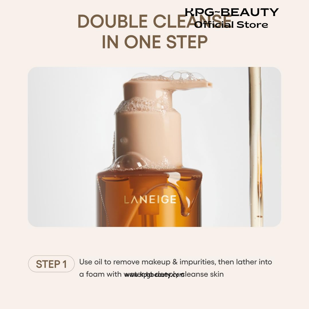 LANEIGE Perfect Renew Nourishing Oil-to-Foam Cleanser 200ml: 2-in-1 Anti-Aging Face Wash for a Radiant Glow to Remove Makeup, Sunscreen, & Impurities LANEIGE