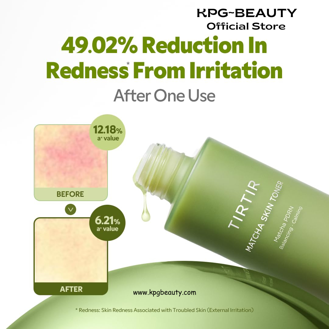 TIRTIR Matcha PDRN Skin Toner 5.07 Fl Oz | Hydrating Korean Daily Anti-Redness Skin Care Soothing Facial Toner for Sensitive Skin 150ML TIRTIR