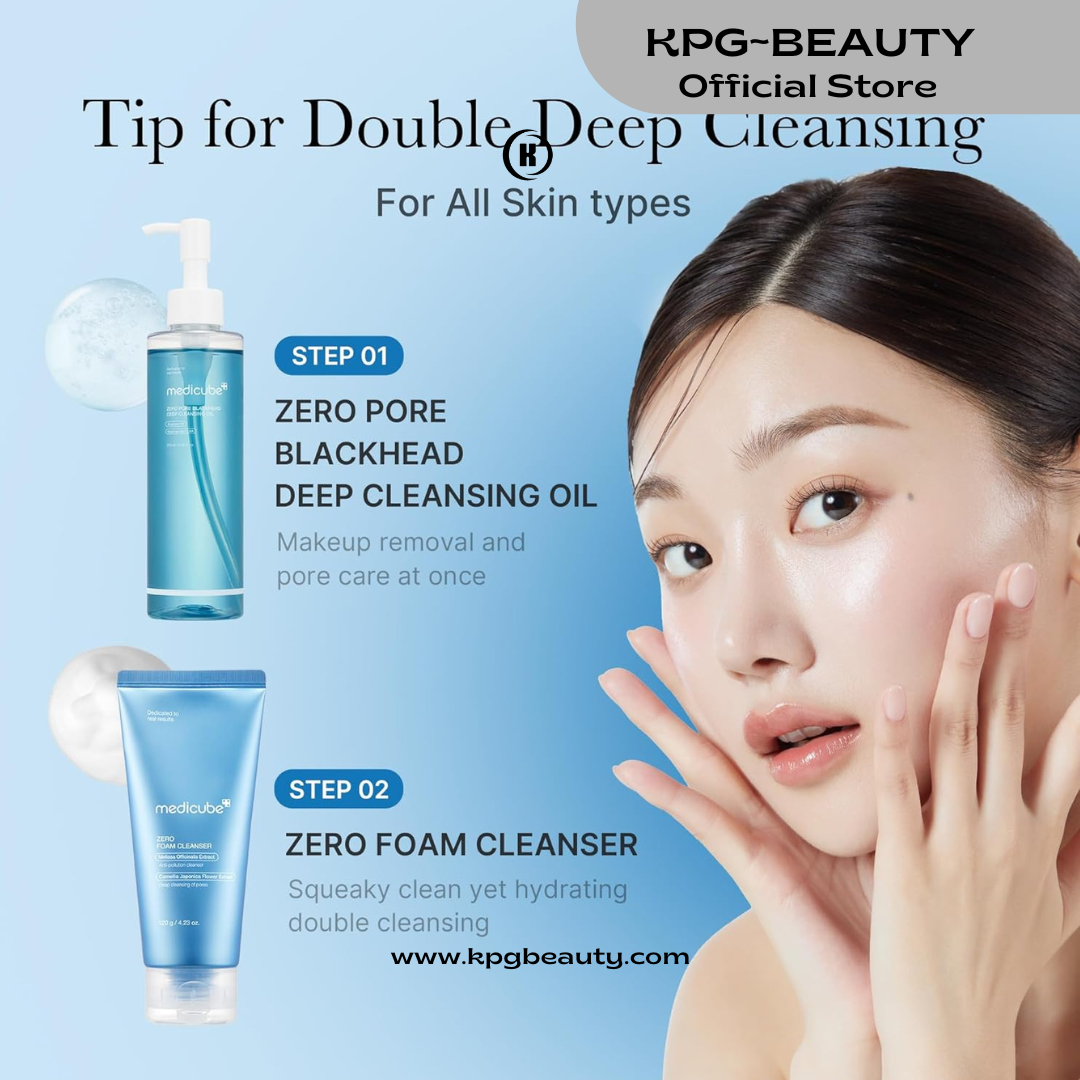 medicube Zero Pore Blackhead Deep Cleansing Oil | Makeup Remover for all skin types, Daily Moisture Facial Cleanser, Low-Irritation | Korean Skin Care (205ml / 6.93 fl.oz)