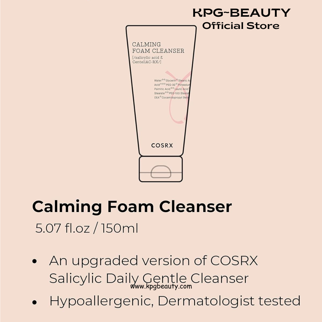 COSRX AC Collection Calming Foam Cleanser, 150ml / 5.07 fl.oz | Salicylic Acid Acne Cleanser | Animal Testing Free, Paraben Free, Korean Skin Care COSRX