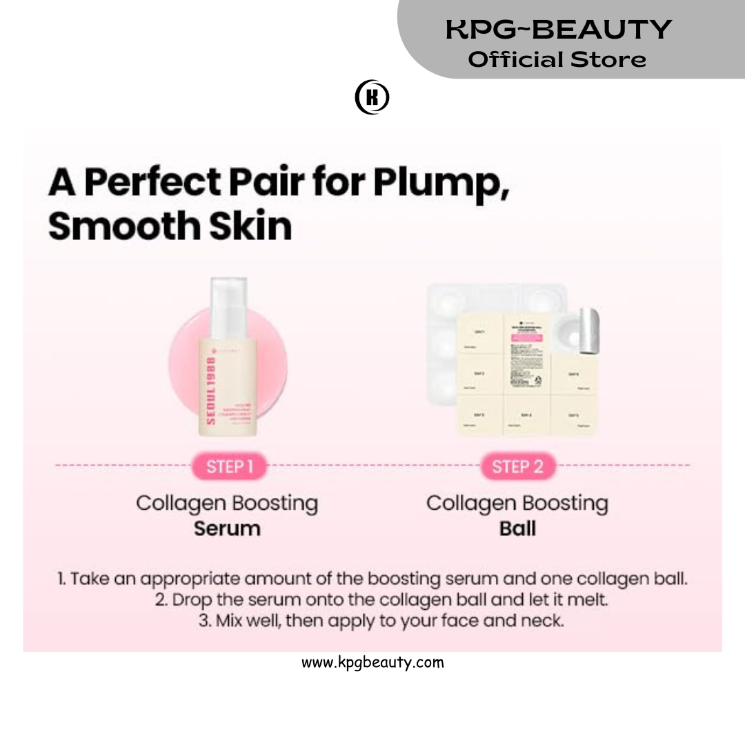 K-SECRET SEOUL 1988 Collagen Boosting Serum – Formulated with 7-Type Collagen Complex and Red Ginseng | for Deeply Hydrated, Radiant Skin | Korean Skincare, 30ml KSecret