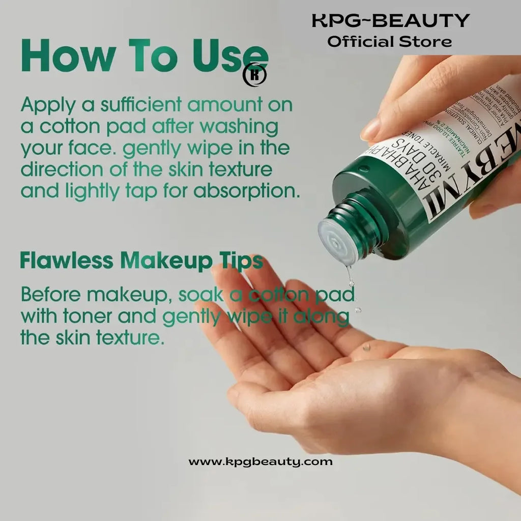 SOME BY MI AHA BHA PHA 30 Days Miracle Toner – 5.07oz, 150ml – Control with 2% Niacinamide – Korean Skin Care - KPGBEAUTY