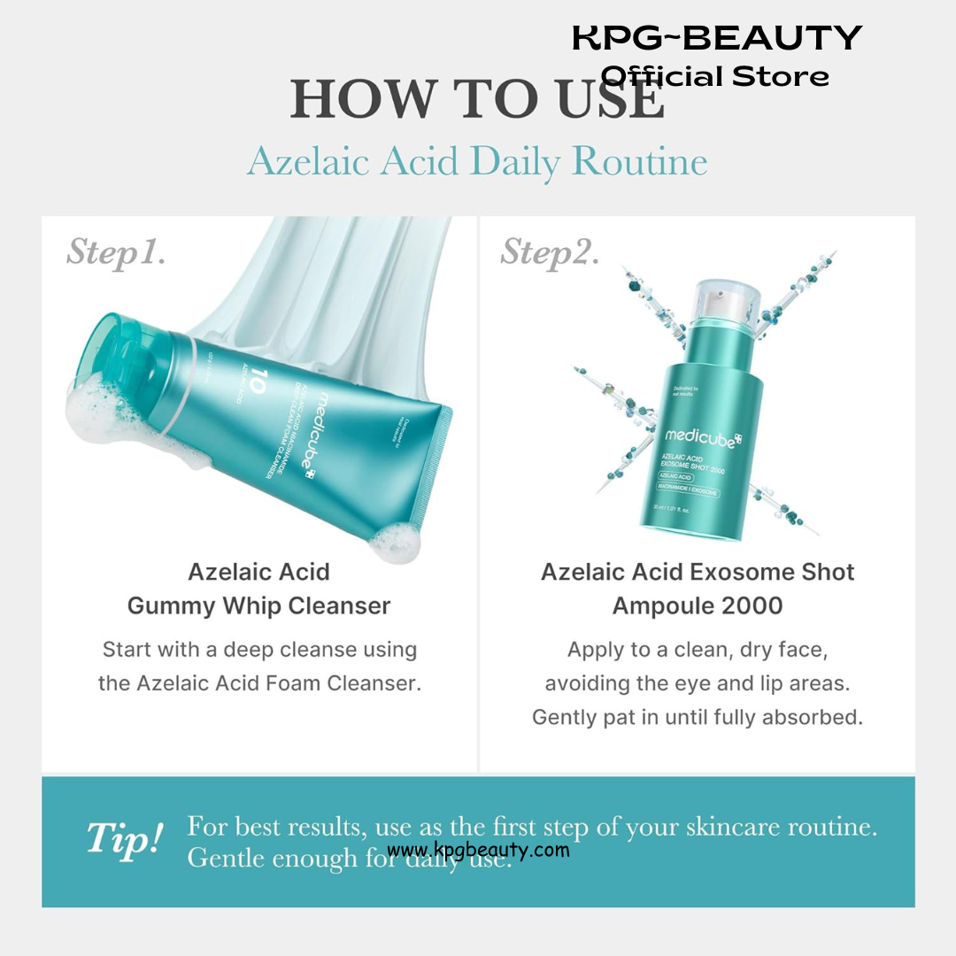 medicube Exosome Shot Azelaic Acid 2,000 PPM Spicule Facial Serum | Calm Redness Due to Dryness | Ideal for Use After Spot Care, Uneven Skin | Azelaic Acid, Niacinamide | Korean Skincare, 1.01 fl.oz Medicube