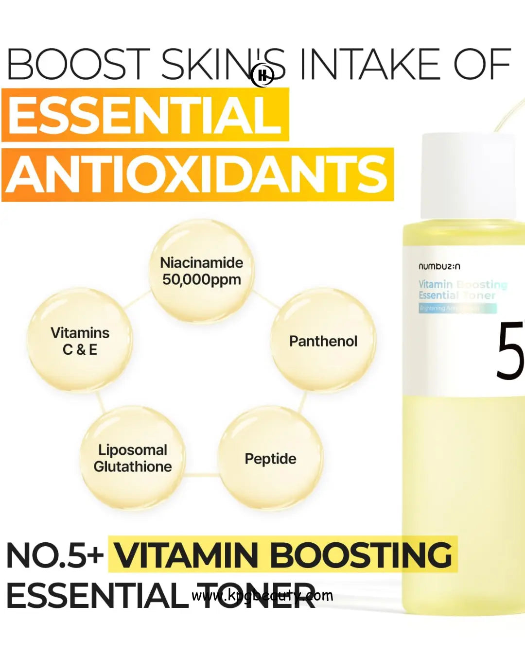 numbuzin No.5 Toner | Vitamin Boosting Essential Toner | First Step Skin Care | Improves Hyperpigmentation and Uneven Skin Tone | 6.76 fl. oz. Numbuzin