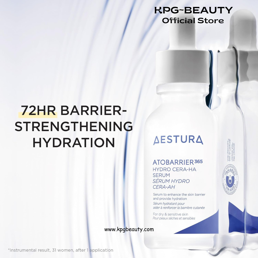 AESTURA ATOBARRIER365 Hydro CERA-HA Korean Face Serum with Ceramides, Hyaluronic Acid & Niacinamide | Lightweight Hydrating Serum for Barrier Repair & Glow For Dry & Sensitive Skin, 30ML AESTURA