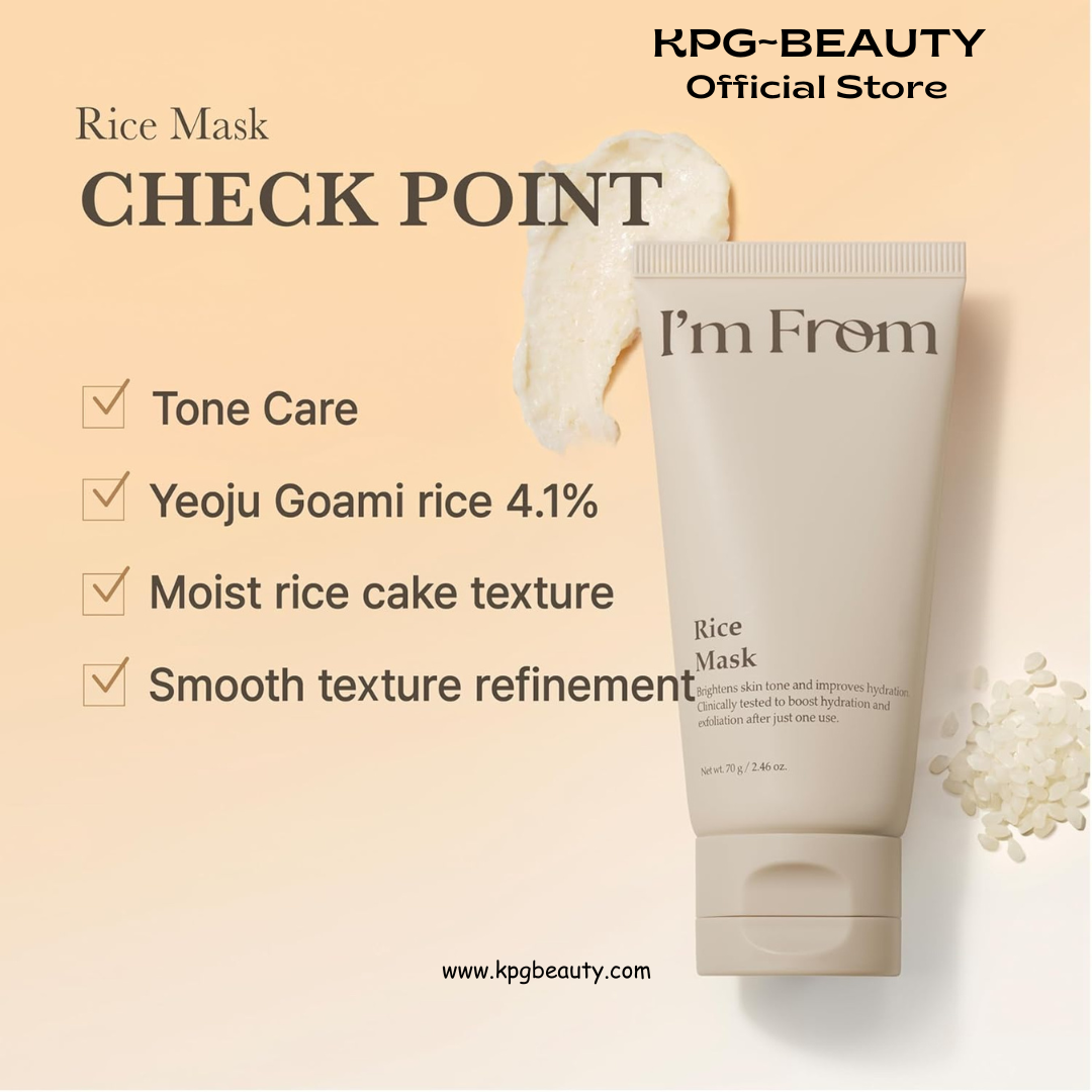 I'm From Rice Mask, Soft Exfoliating Wash-Off Rice Mask, Glass&Dewy, Hydration, Korean Skin Care  70gm IAM FROM