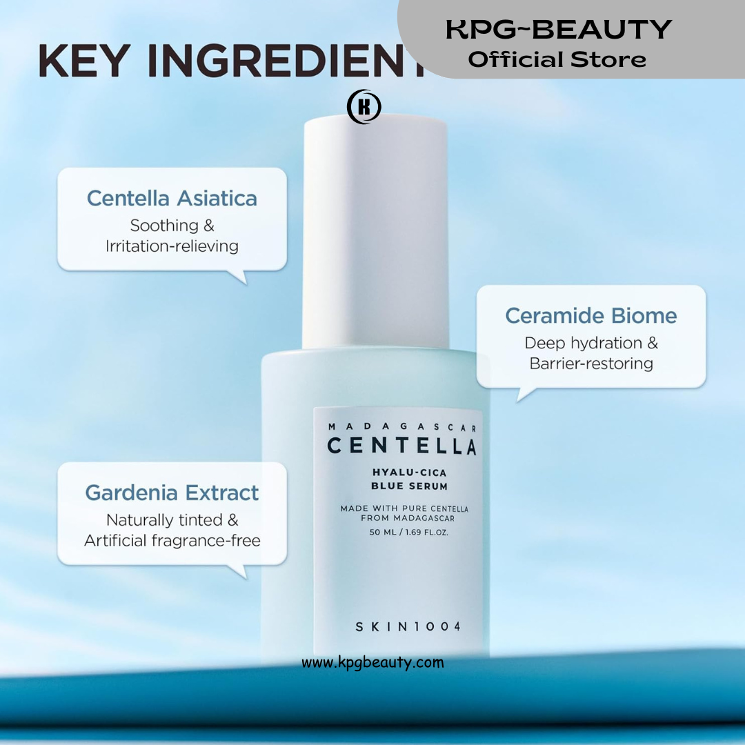 SKIN1004 Hyalu-CICA Blue Serum | 5 Layer Hyaluronic Acid Cica Niacinamide, Hydrating and Refreshing Multi-Care Solutions, 50ml KPG BEAUTY