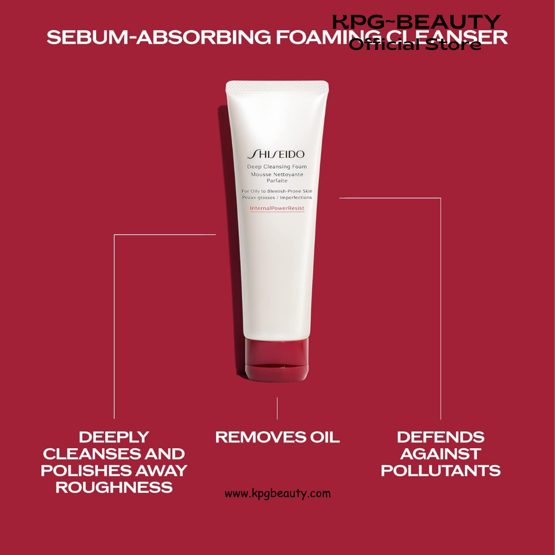 Shiseido Deep Cleansing Foam - 125 mL - Deeply Cleanses & Removes Impurities for a Fresh, Smooth Finish - For Oily to Blemish-Prone Skin Shiseido