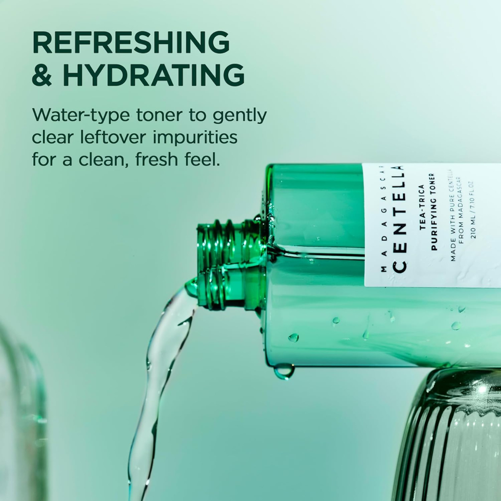 SKIN1004 Tea-Trica Purifying Toner, Korean Toner with Tea Tree & BHA, Centella Toner for Oil Balance & Hydration, Lightweight Astringent for Soothing & Refreshing, Korean Skin Care, 7.10 fl.oz / 210ml SKIN1004