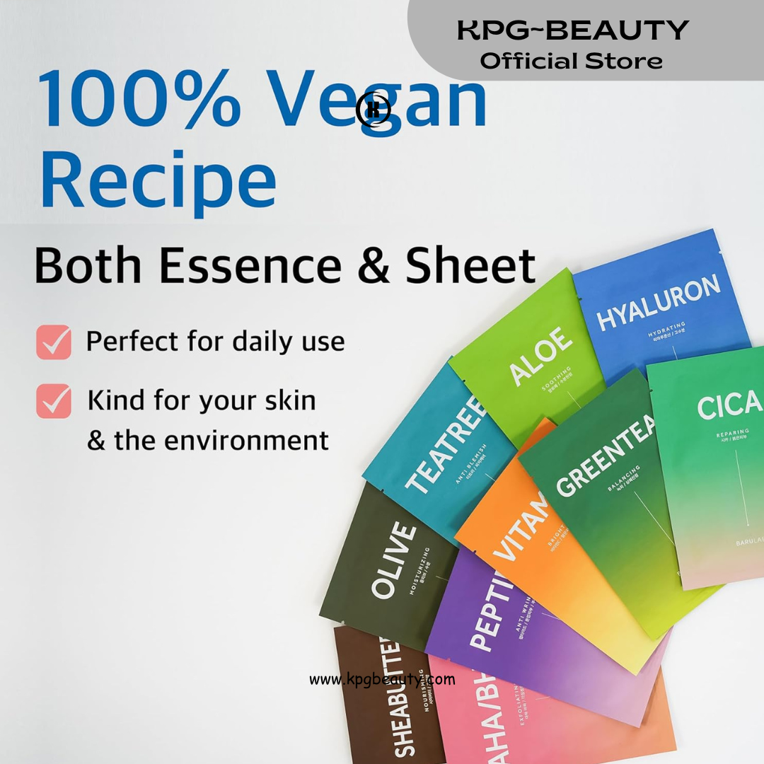 Barulab Premium The Clean Vegan Mask Vitamin C 1ea  Hydrating Moisturizing Soothing Exfoliating Anti-aging Illuminating Anti-blemish Nourishing Facial Beauty Sheet Mask for All Skin Types Korean Skincare  1 pcs KPG BEAUTY