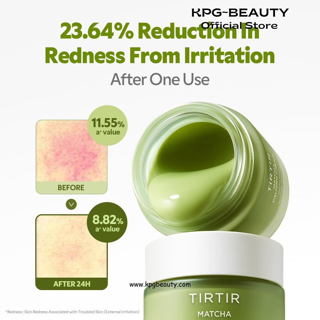 TIRTIR Matcha PDRN Calming Cream 1.69 Fl Oz | 24H Hydrating Korean Cruelty Free Moisturizer Daily Skin Care for Sensitive to All Skin 50ML TIRTIR