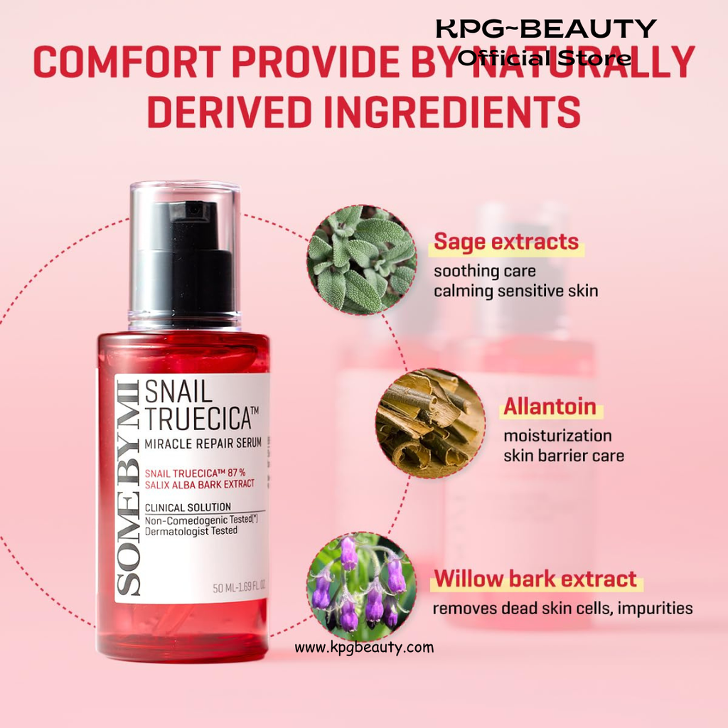 SOME BY MI Snail Trucica Miracle Repair Serum - 1.69Oz, 50ml - Made from Snail Mucin for Sensitive Skin - Daily Repair Face Serum for Post Acne Marks and Strengthen Skin Barrier - Korean Skin Care KSecret