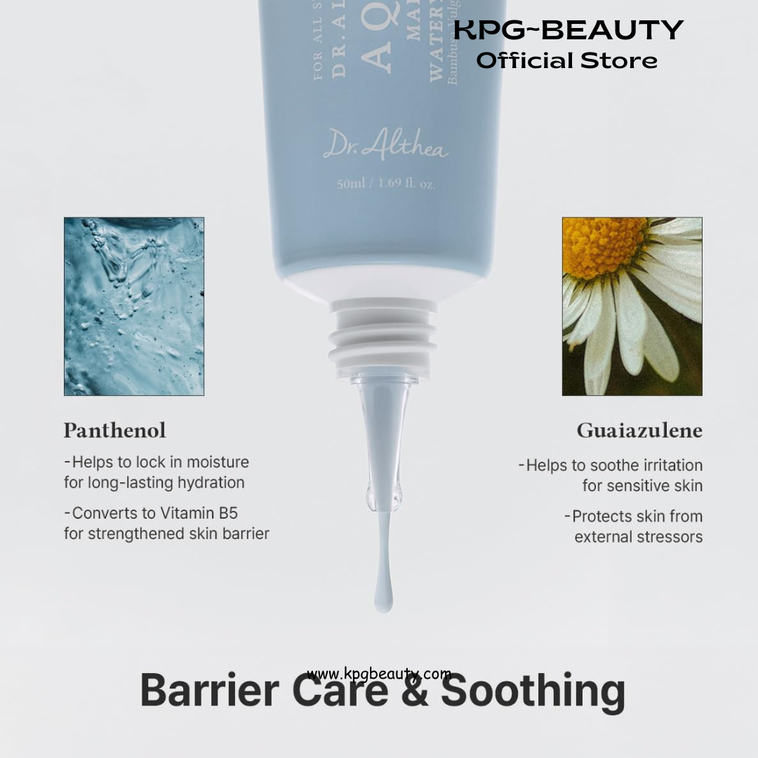 Dr.Althea Aqua Marine Watery Cream | Daily Face Moisturizer for All Skin Types | Deep Hydration Face Cream with Hyaluronic Acid | Vegan Korean Skincare, 50ml Dr Althea