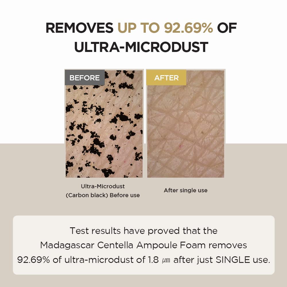 SKIN1004 Madagascar Centella Ampoule Low pH Foam Cleanser, Natural Soda Powder Coconut Surfactant and EWG Green Grade