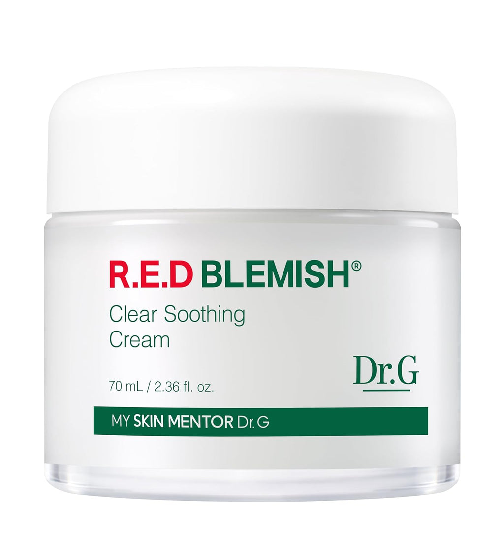 Dr.G Red Blemish Clear Soothing Korean Moisturizer Face Cream, 70ml - Cica Cream, Korean Skin Care Moisturizer, Korean Face Moisturizer, Facial Moisturizer, Korean Skincare, K Beauty Skincare