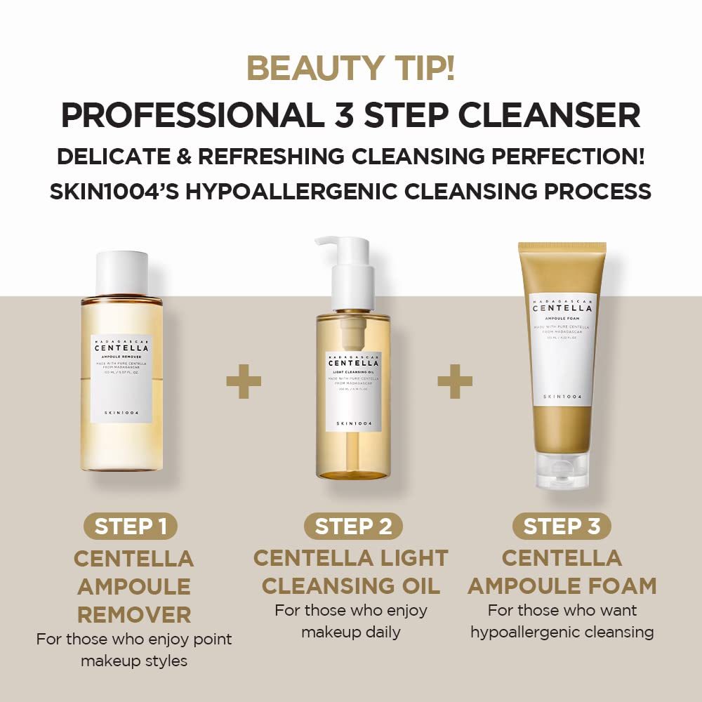 SKIN1004 Madagascar Centella Light Cleansing Oil Gentle Oil Cleanser for Face, Korean Facial Cleanser