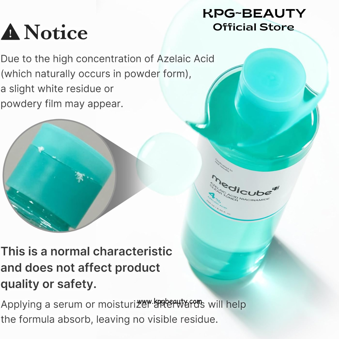 medicube Azelaic Acid Niacinamide Clarifying Toner | Troubled Skin Care, Ideal for Purifying & Calming | 4% Azelaic Acid & 2% Niacinamide| Soothing Daily Toner | Korean Skin Care | 8.45 fl.oz Medicube