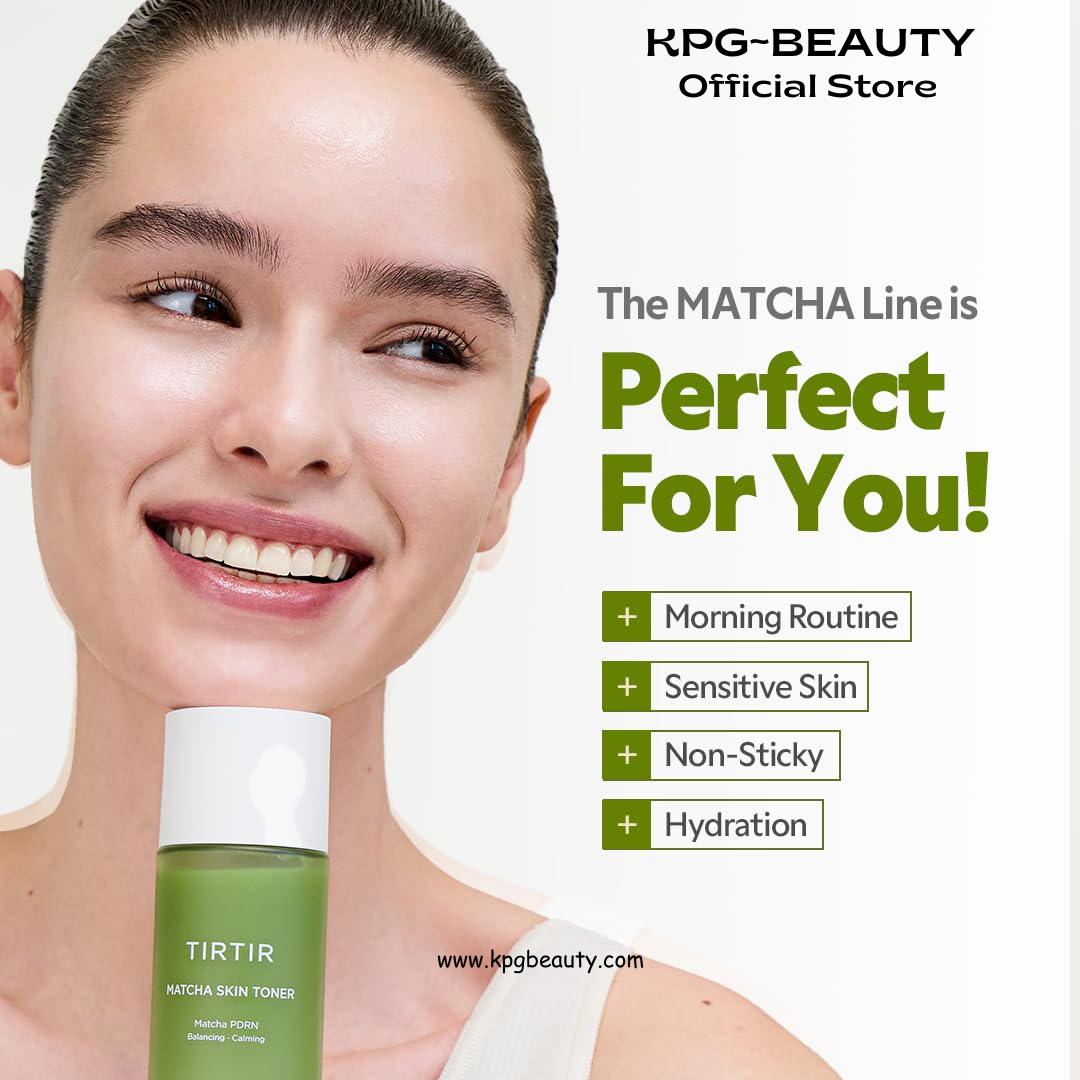 TIRTIR Matcha PDRN Skin Toner 5.07 Fl Oz | Hydrating Korean Daily Anti-Redness Skin Care Soothing Facial Toner for Sensitive Skin 150ML TIRTIR