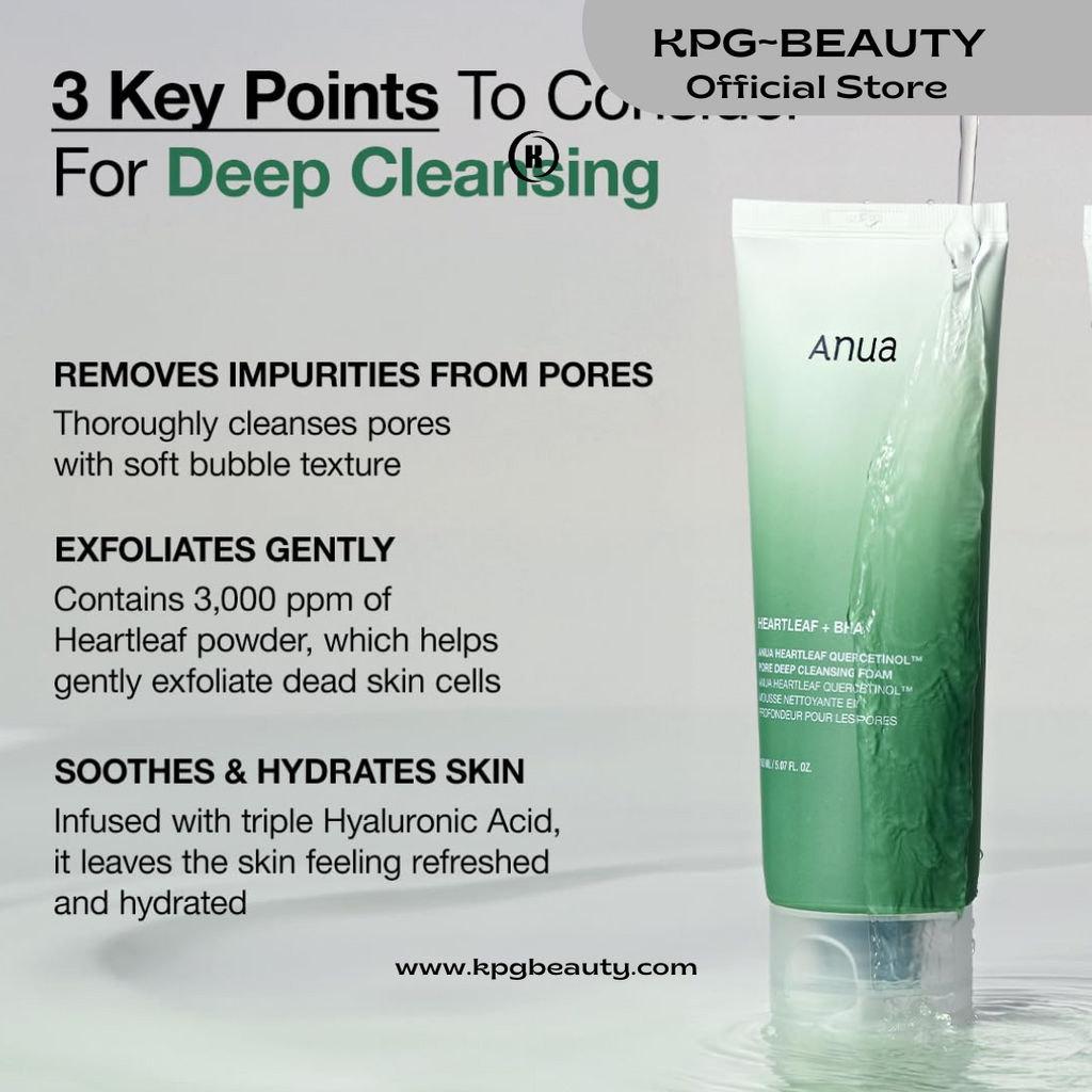 Anua Double Cleanser Duo for Facial Cleansing : Heartleaf Pore Control Cleansing Oil & Heartleaf Quercetinol Pore Deep Cleansing Foam for Double Cleansing, Korean Skincare