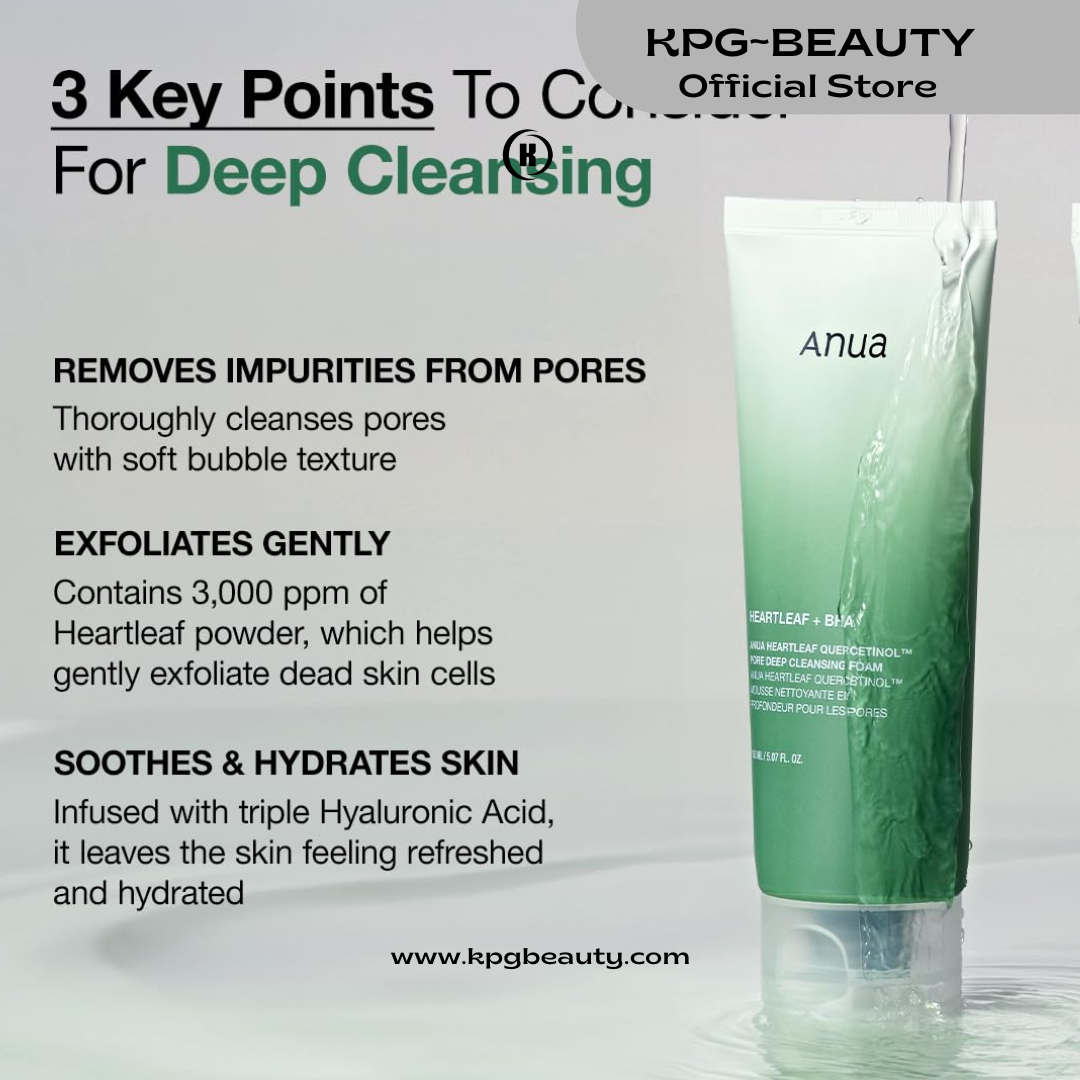 Anua Double Cleanser Duo for Facial Cleansing : Heartleaf Pore Control Cleansing Oil & Heartleaf Quercetinol Pore Deep Cleansing Foam for Double Cleansing, Korean Skincare