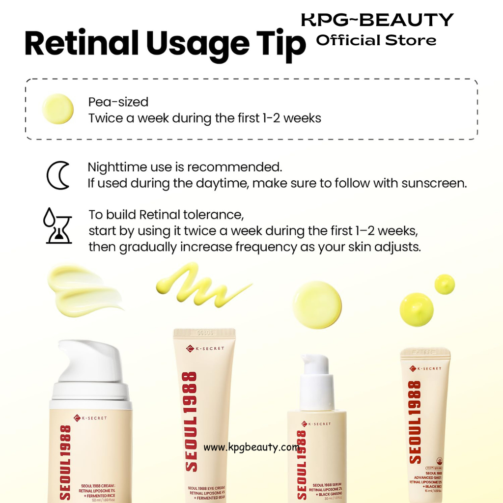 K-SECRET SEOUL 1988 Retinal Cream – Formulated with Advanced Retinal Liposome 1% and Fermented Rice Extract | Daily Fine Lines and Skin Texture Care | Korean Skincare, 50ml KSecret