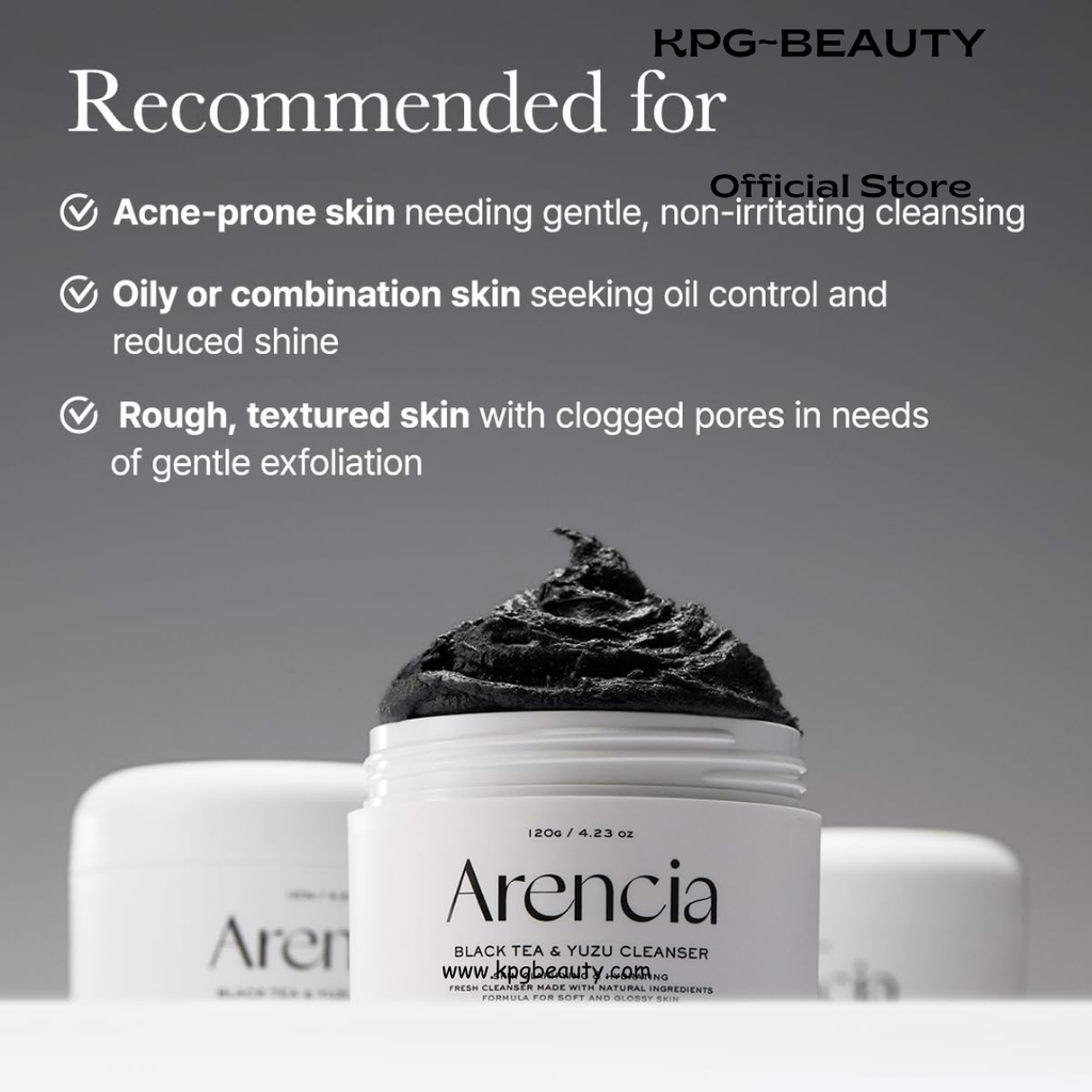 ARENCIA Black Tea Rice Mochi Face Cleanser, 120g, Pore Care, Sebum Control, Oily Skin Arencia