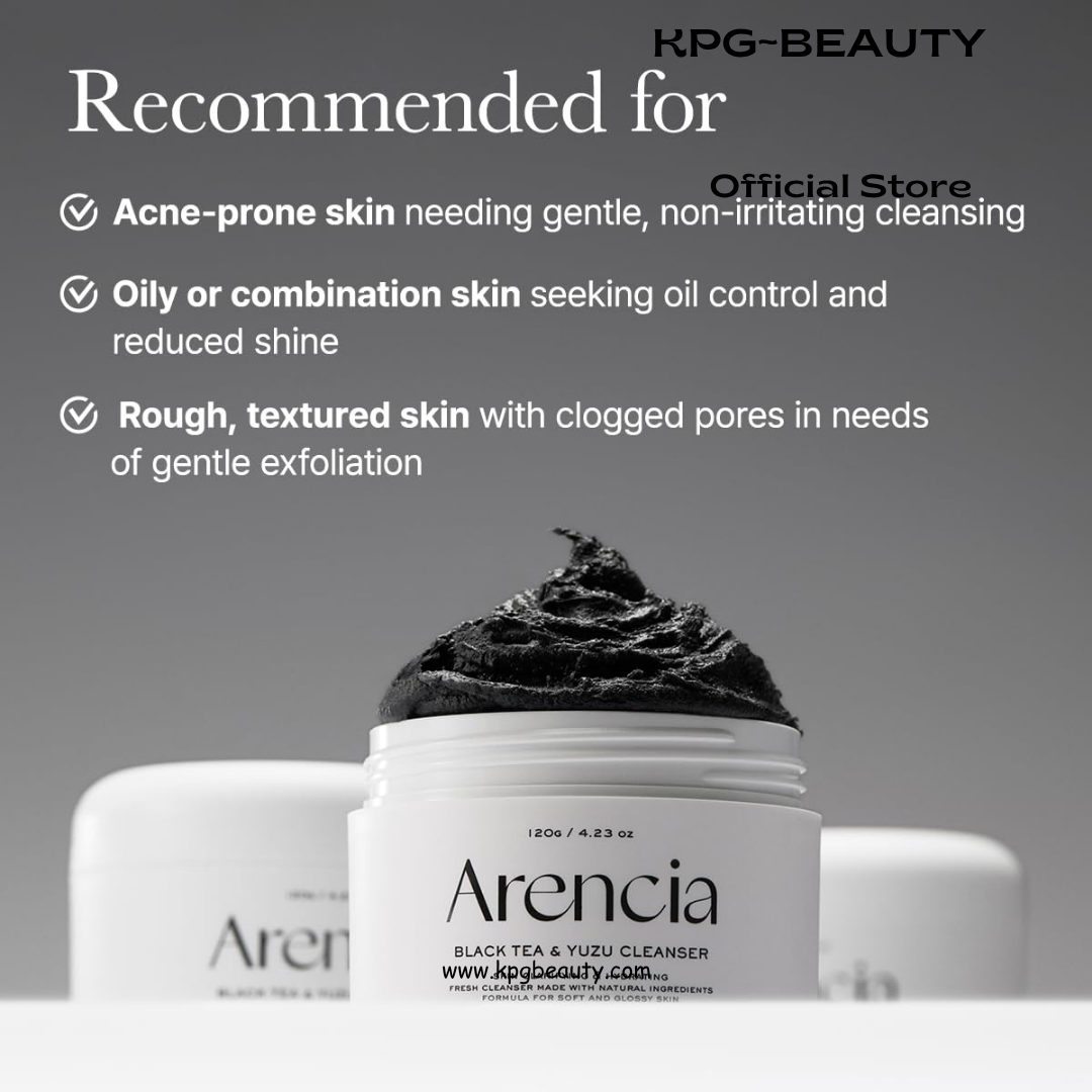 ARENCIA Black Tea Rice Mochi Face Cleanser, 120g, Pore Care, Sebum Control, Oily Skin Arencia