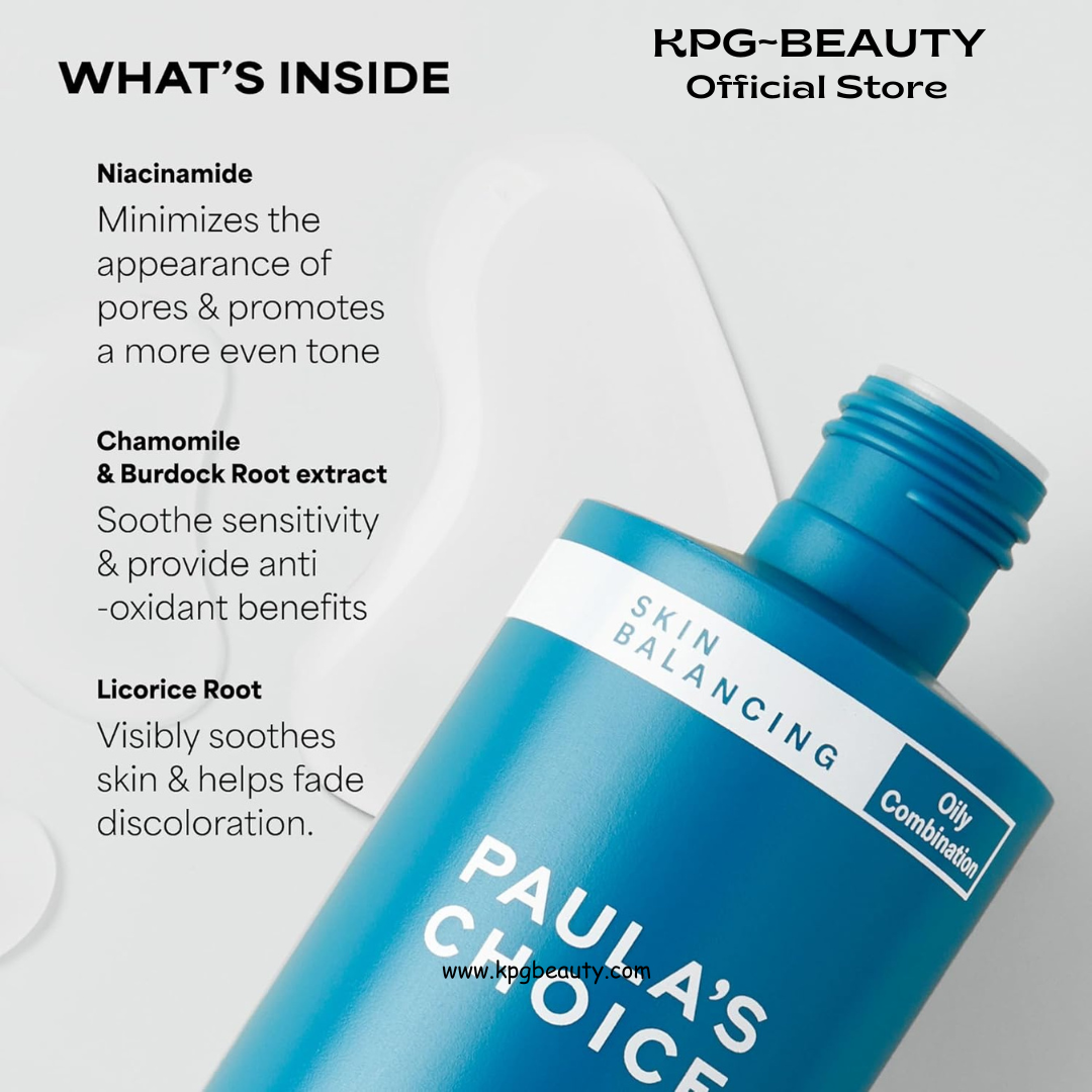 Paula's Choice SKIN BALANCING Pore-Reducing Face Toner with Niacinamide, for Oily Skin & Combination, Minimizes Large Pores, Controls Oil & Shine, Hydrates & Replenishes, Fragrance-Free 190ml Paula’s Choice