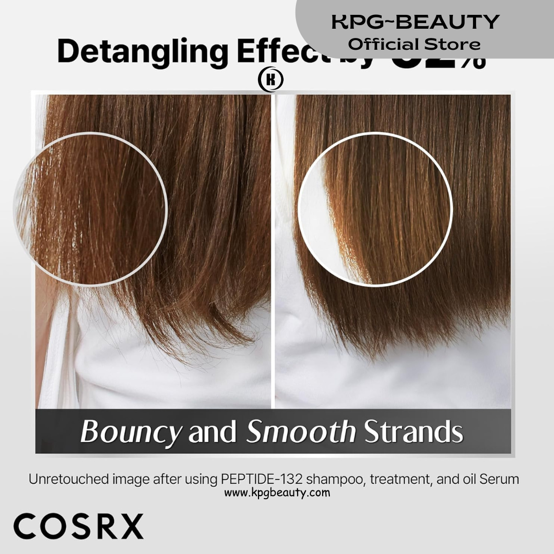 COSRX PEPTIDE 132 Hair Bonding Oil Serum, Travel Size Keratin Treatment for Frizzy, Damaged, Dry Hair – Repairs Split Ends, Adds Hair Gloss with Argan & Jojoba Oils – For All Hair Types 28 ml KPG BEAUTY