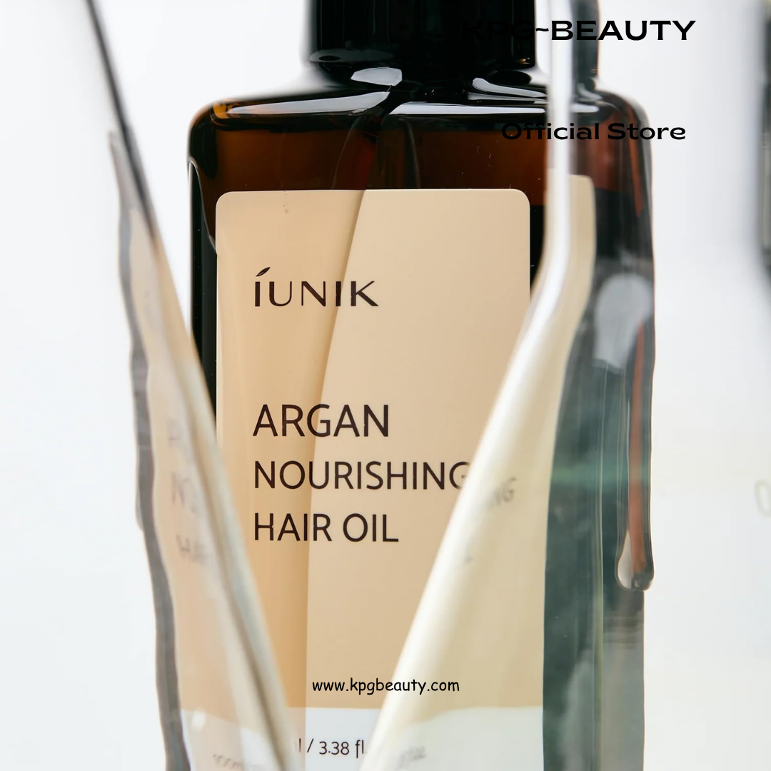 IUNIK Argan Nourishing Hair Oil – Argan Oil Lightweight Nourishing Hair Treatment for Dry & Damaged Hair, Anti-Frizz Deep Conditioning Care, 100ml IUNIK