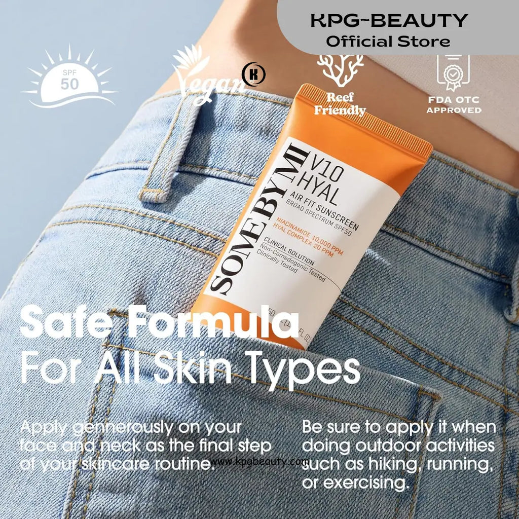 SOME BY MI V10 Hyal Air Fit Sunscreen SPF 50 – 1.69oz, 50ml – Korean Centella Sunscreen for Face with UV Protection – Non-Greasy, No White Cast, No Eye Irritation for Sensitive Skin – Korean Skin Care KPG BEAUTY Some By MI