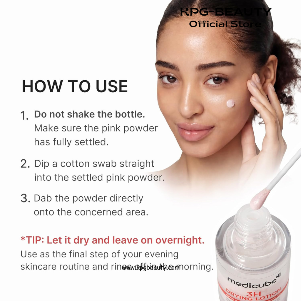 medicube 3H Overnight Drying Lotion | Targeted Spot Care for Troubled & Oily-Prone Skin | Calming & Soothing Care with Calamine, Centella & Tea Tree | Korean Skincare 20ml, 0.67 fl. oz. Medicube