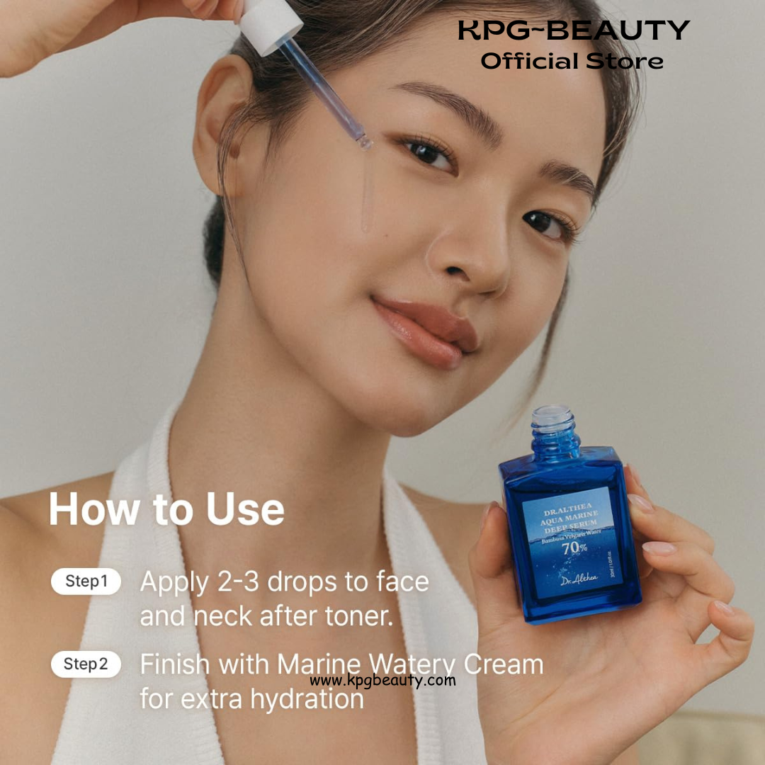 Dr.Althea Aqua Marine Deep Serum | Instant Hydration & Soothing Facial Serum for All Skin Types | Korean Vegan Skincare 30ml Dr Althea