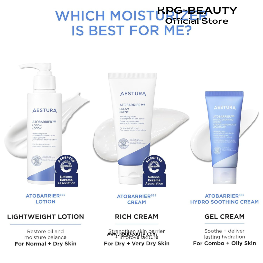 AESTURA ATOBARRIER365 Lightweight Korean Face Moisturizer with Ceramides | Strengthens Barrier, Fast-Absorbing Hydration, Suitable for Dry, Normal & Sensitive Skin, 150ML AESTURA
