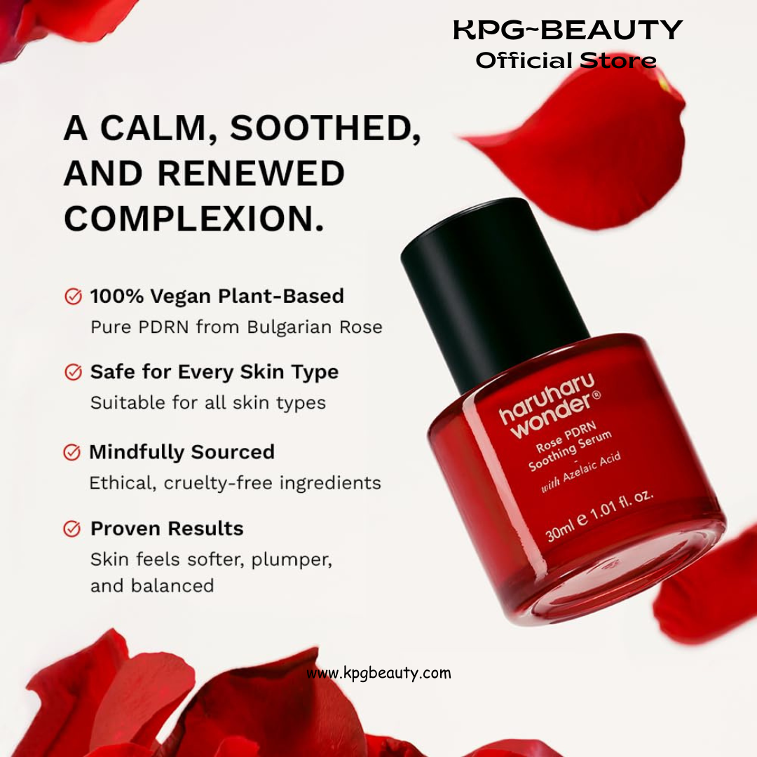 haruharu wonder Rose PDRN Soothing Serum with Azelaic Acid, Redness Relief, Barrier Repair, Bulgarian Rose, Lightweight Formula for Sensitive Skin, Fragrance Free, Korean Skincare, Vegan, 30ML HARUHARU WONDER