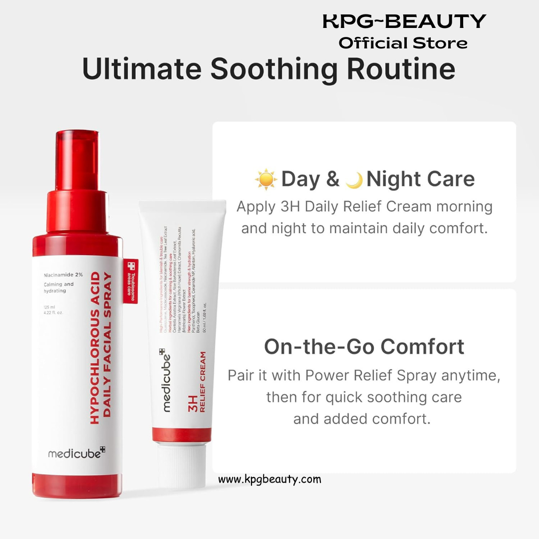 medicube 3H Daily Relief Cream | Daily Soothing Moisturizer for All Skin Types | Lightweight Comforting Cream Ideal For Use After Spot Care | Guaiazulene, Centella, Ceramide for Balance and Hydration Medicube