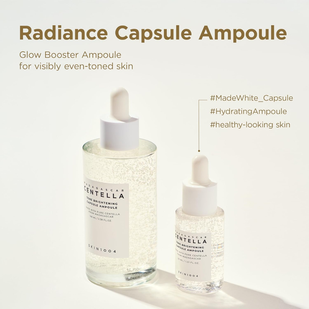 SKIN1004 Madagascar Centella Ampoule Kit, 4ea x 1.10 fl.oz, 30ml, Travel Size Face Serum Collection, Korean Skincare Set with Centella Ampoule and Hydrating Serum for Soothing Care, Korean Skin Care SKIN1004