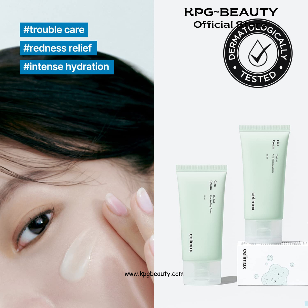 celimax The Real Cica Soothing Cream | with Fresh Cica Extract, Oil Free, Hydrating, Moisturizing, Calming, Dry Oily Combination Sensitive Skin, Korean Skincare, Lightweight Gel Cream, 50ml Celimax