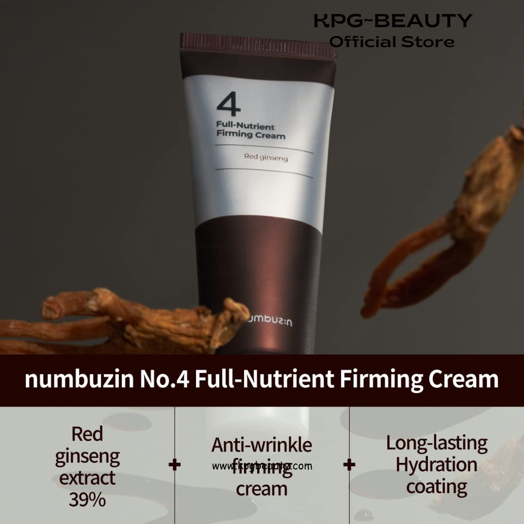 numbuzin No.4 Cream | Full-Nutrient Firming Cream | Skin Elasticity, Wrinkle Care, Anti-aging, Deeply Nourishing, Hydration | Red Ginseng, Panthenol, Niacinamide, Bifida | 2.02 fl. oz. Numbuzin