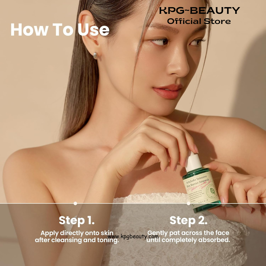 AXIS-Y Artichoke Intensive Skin Barrier Ampoule - Face Moisturizer Dark Spot Corrector Centella Ampoule - Vegan Korean Skin Care Facial Serum for All Skin Types (1.01 fl. oz.) AXIS-Y