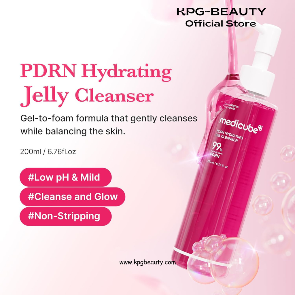 medicube PDRN Double Cleanse Duo: Pink Glutathione Capsule Foam and Jelly to Foam Cleanser | Deep Pore Cleansing, Hydrating Low pH Face Wash | Korean Skincare Set Medicube