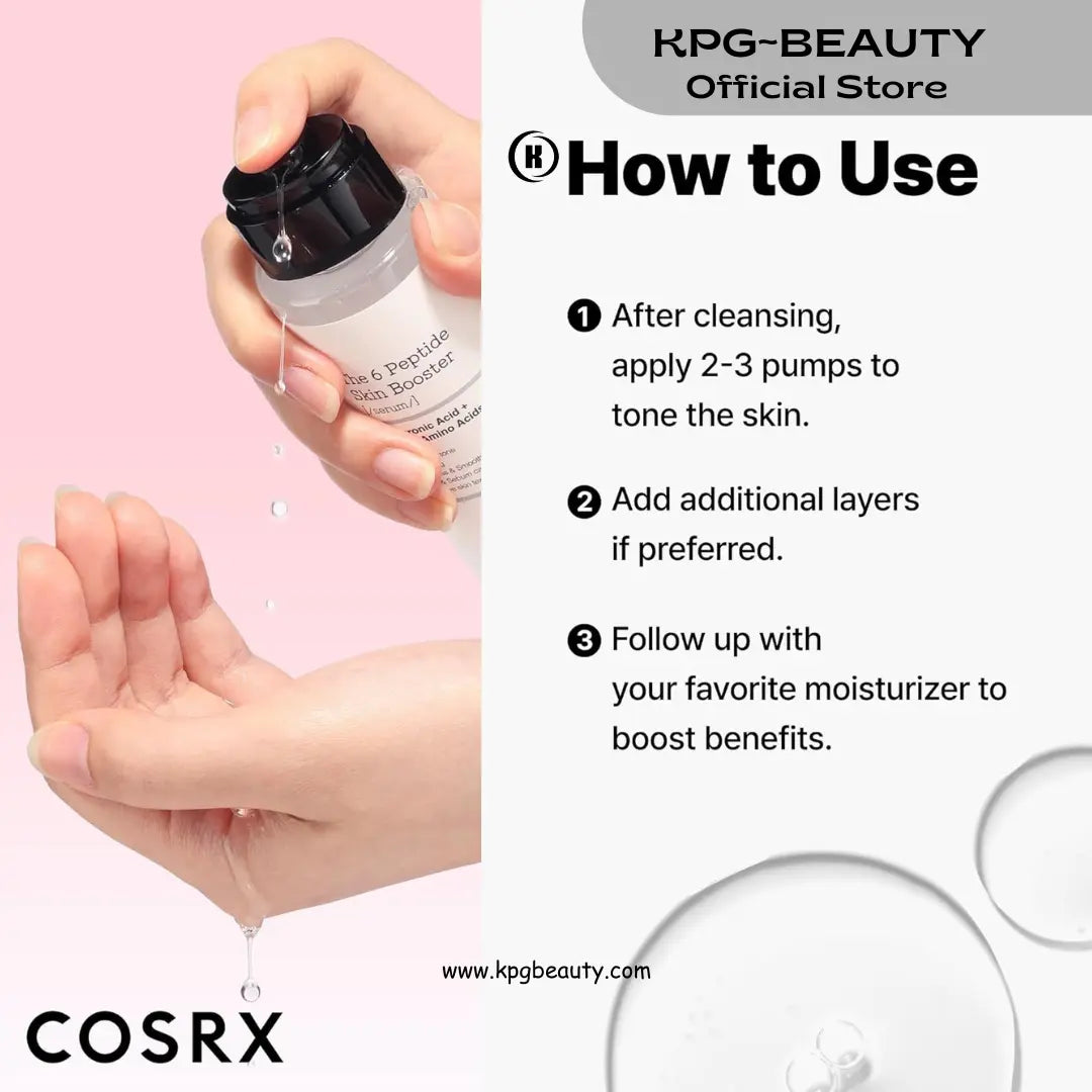 COSRX 6X Peptide Collagen Booster Toner Serum with Copper Peptides, Niacinamide , Korean Skin Care, 150mL/5.07 Fl.Oz KPG BEAUTY COSRX