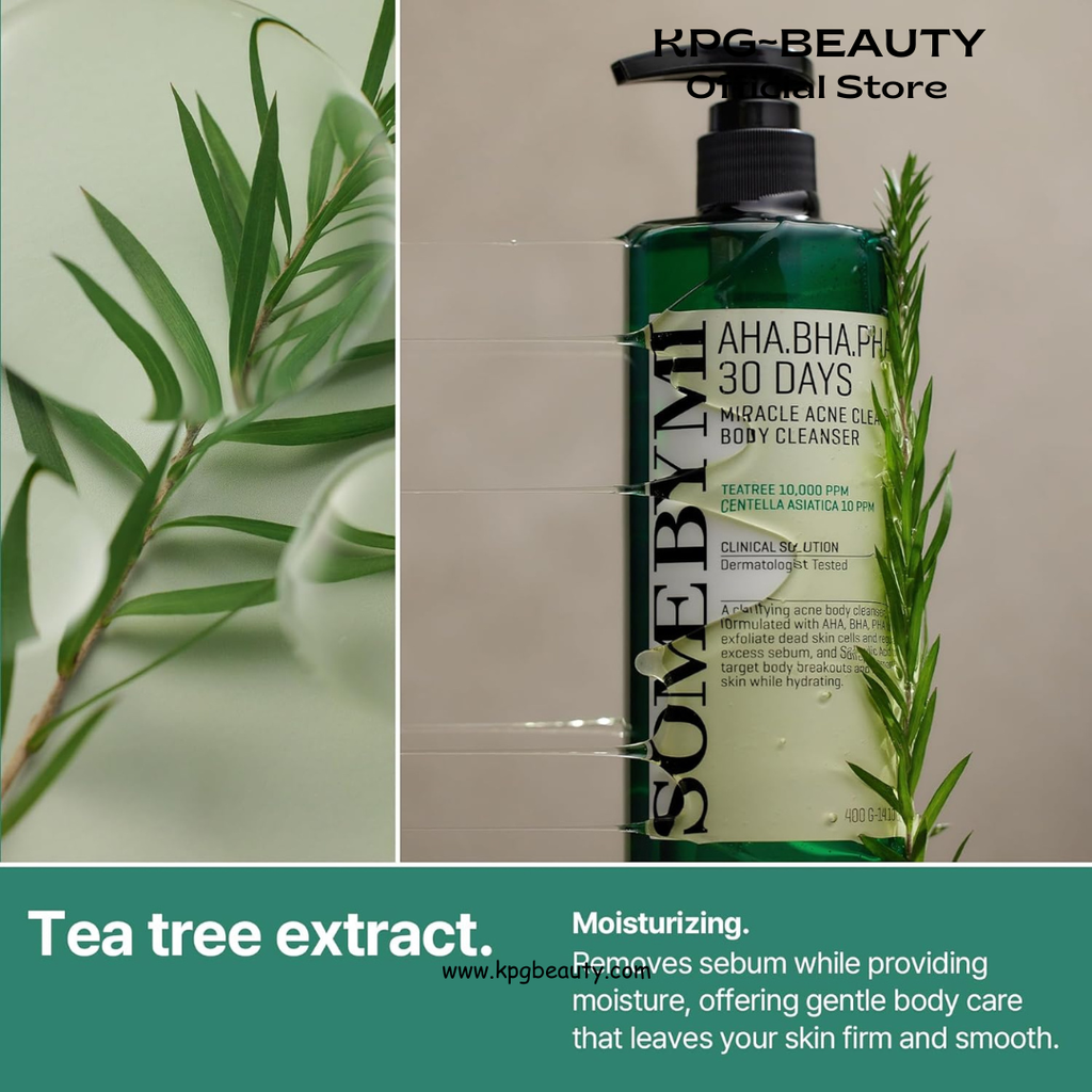 SOME BY MI AHA BHA PHA 30 Days Miracle Acne Clear Body Cleanser 13.5oz – Salicylic Acid & Tea Tree Acne Body Wash – Deep Cleansing, Sulfate & Paraben Free Korean Skin care Some By MI