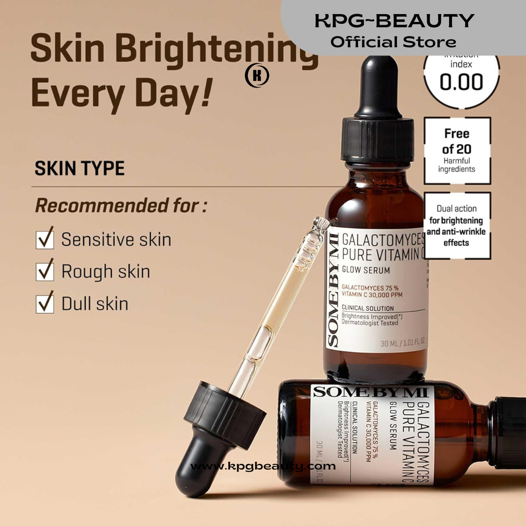 SOME BY MI Galactomyces Pure Vitamin C Glow Serum - 1.01Oz, 30ml - Korean Vitamin C Face Serum for Glow Glass Skin - Dark Spot Correcting Serum with Skin Texture and Elasticity Care - Korean Skin Care