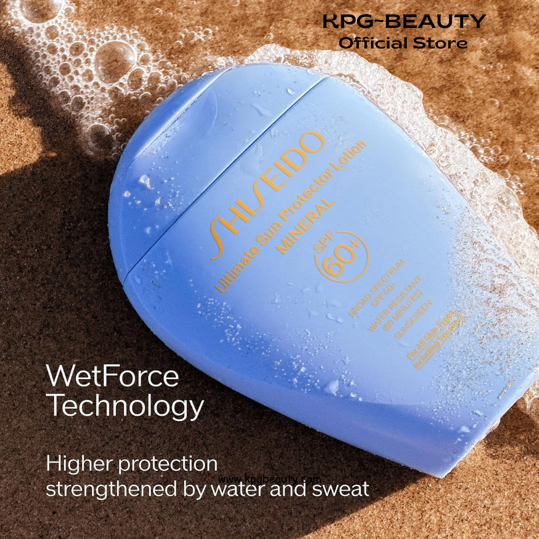 Shiseido Ultimate Sun Protector Lotion Mineral SPF 60+ - Sheer, Broad-Spectrum Sunscreen for Face & Body - Visibly Improves Fine Lines, Smoothness & Skin Tone - Fragrance Free, All Skin Types Shiseido