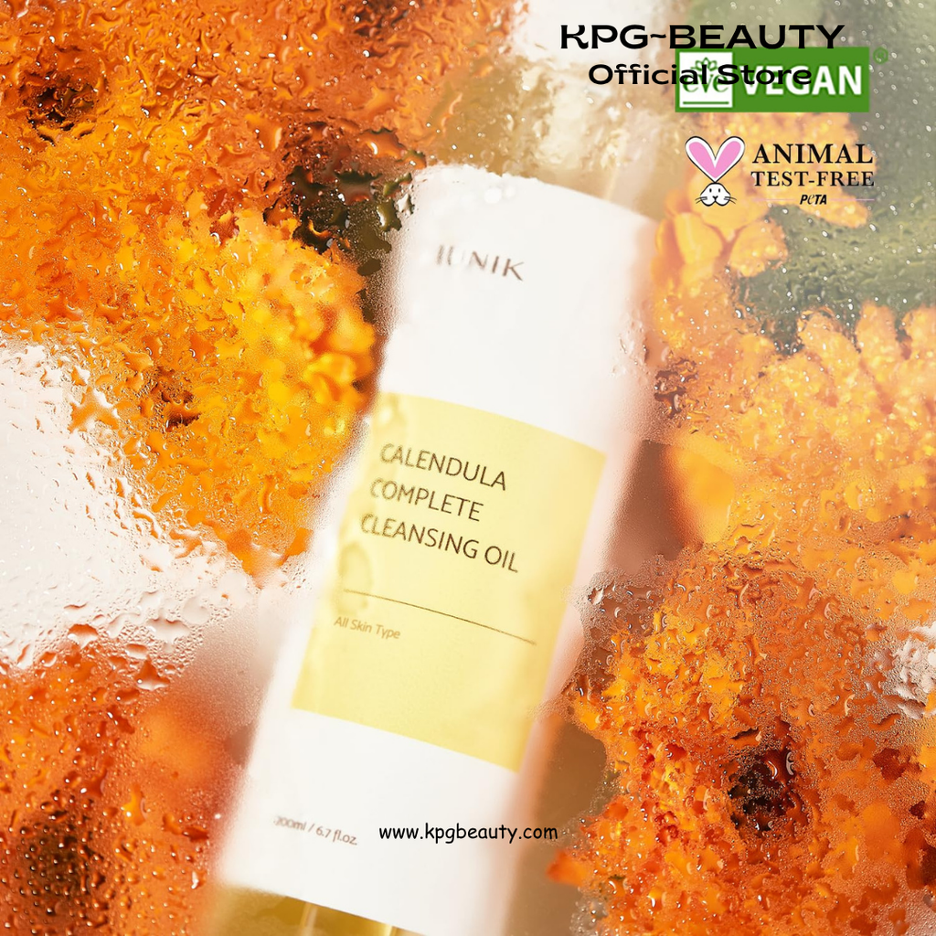 IUNIK Calendula Complete Cleansing Oil – Calendula & Jojoba Oil Vegan Oil Cleanser for Blackhead Care, Makeup & Sunscreen Removal, Korean Skincare, 200ml / 6.7 fl oz IUNIK
