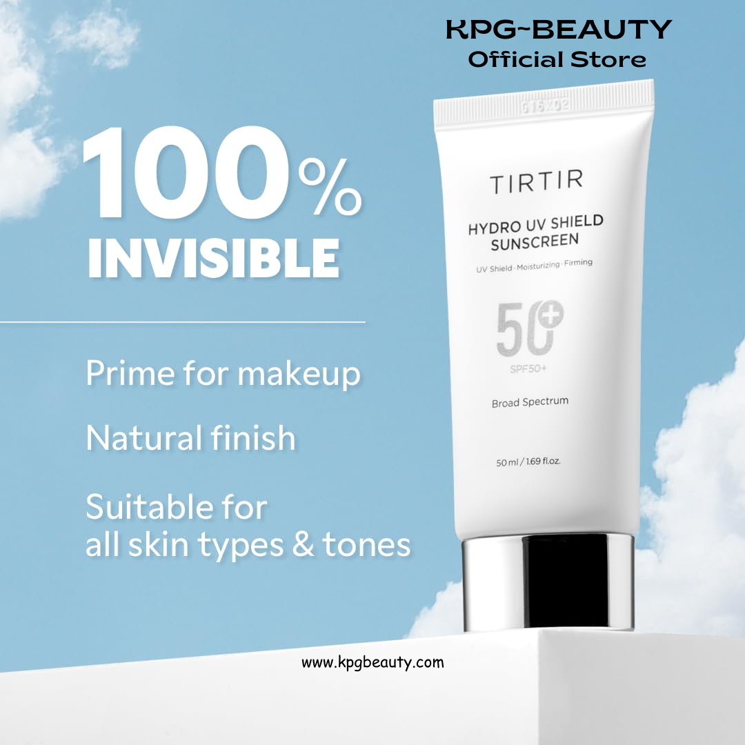TIRTIR Hydro UV Shield Sunscreen | SPF 50+ Broad Spectrum UVA UVB Korean No White Cast Face Sunblock 50ml TIRTIR